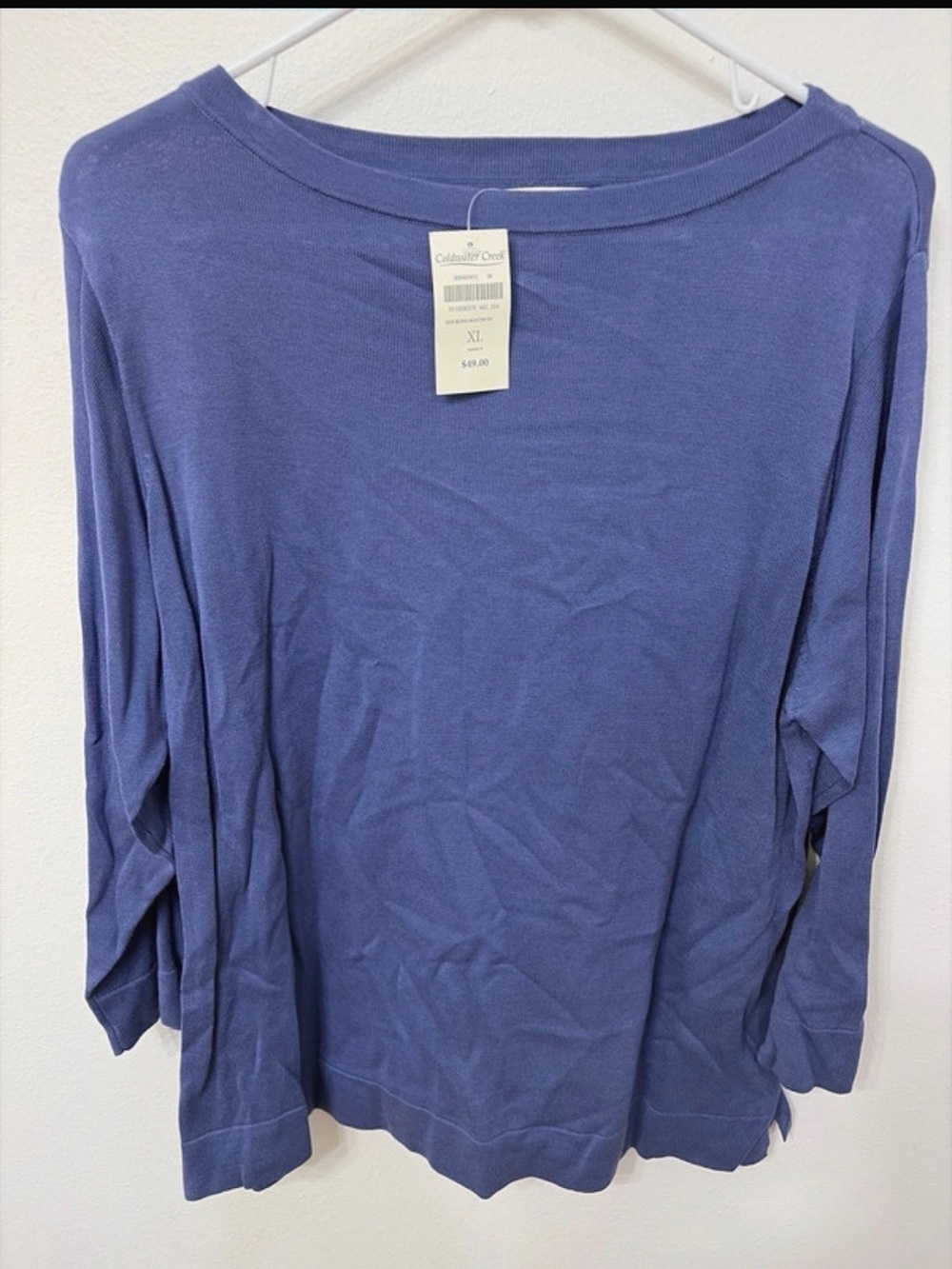 Coldwater Creek Women's Periwinkle Boatneck Long Sleeve Top